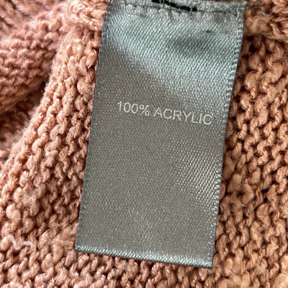 RARE! Marled Dusty Rose "BEACH" Loose Knit Acrylic Sweater S w MEASUREMENTS! - Picture 8 of 12